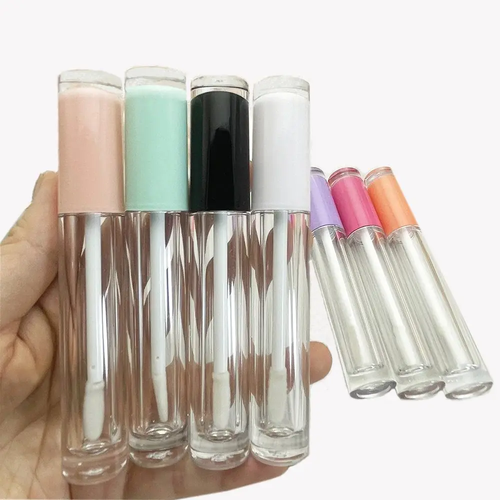 Atacado 5ml tubos vazios de brilho labial garrafa de esmalte labial à prova d'água transparente diy bálsamo labial recipientes de embalagem cosmética