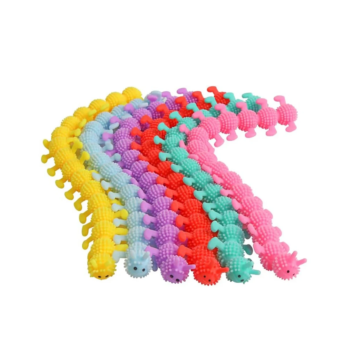 

Trick toy TPR soft rubber venting stress relief toy Caterpillar pull-up toy