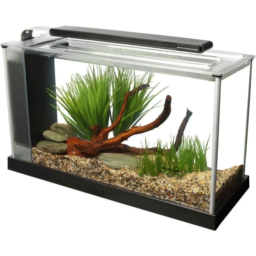 

PEC Aquarium Kit, Aquarium with LED Lighting and 3-Stage Filtration System, 5-Gallon, 20.5"L x 7.5"W x 11.6"H