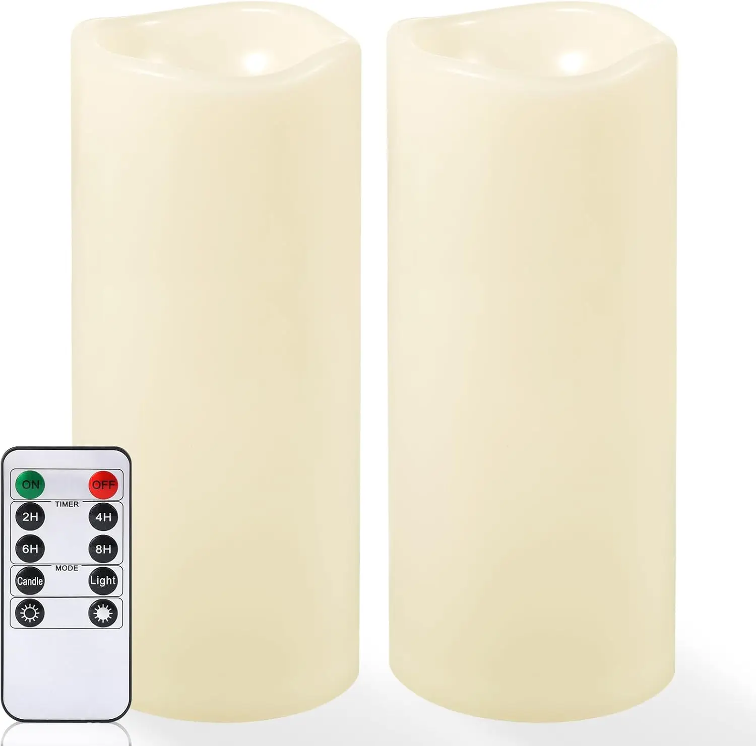 

Large Outdoor FlamelCandles 10' x 4' - Waterproof LED Pillar Flickering Candle Battery Operated with