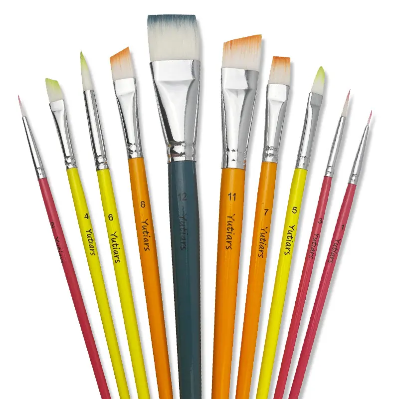 10 Pcs/Set Colors Body Paint Brushes Set Multifunctional Nylon Hair Painting Brushes Artist Brushes Face Body Paint Brushes