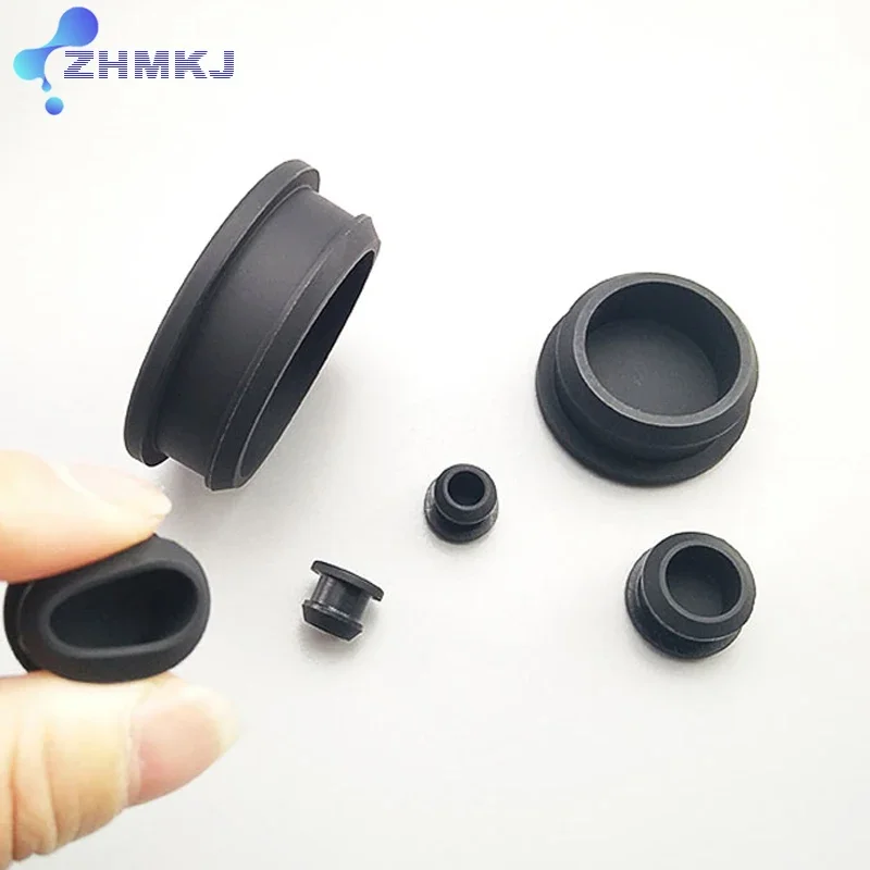 Black Food Grade Silicone Conical Snap-on Rubber T Type Plug Blanking End Caps Tube Inserts Bung Proof High Temperature