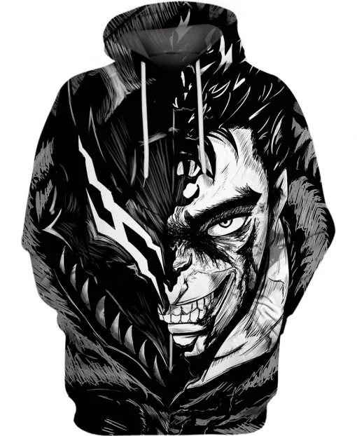 Hot Anime Berserk Guts 3D Print Hoodies Men Women Casual Fashion Oversized Sweatshirts Hoodie Kids Tracksuit Man Clothing