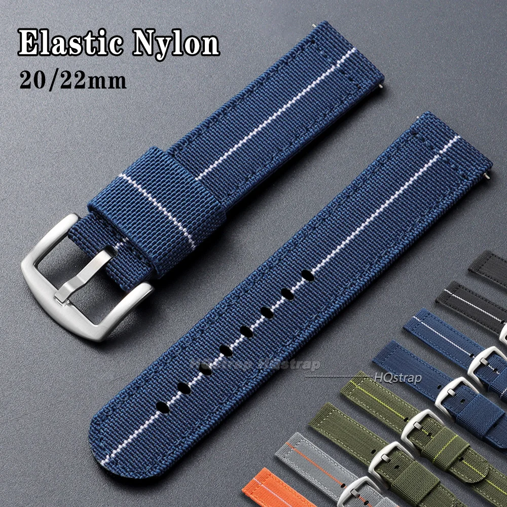 Suede Strap Watch - 新しい伸縮性のあるナイロン製腕時計ストラップ 20mm 22mm セイコー、ロレックス用 ユニバーサルブレスレット クイックリリース