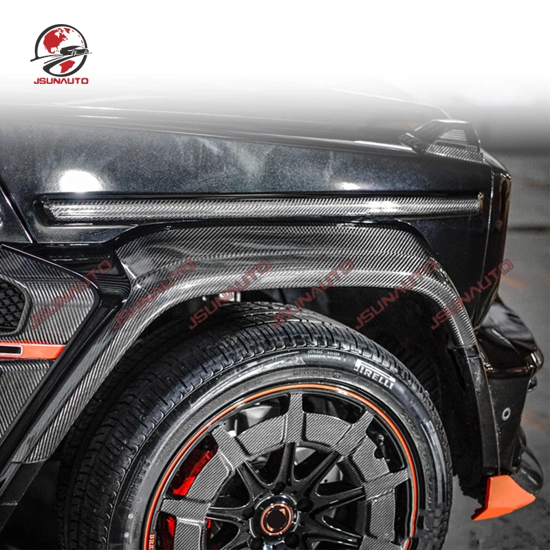 Car Part 2019-2023 G800 G900 Style Dry Carbon Wheel Arch Eyebrow For Mercedes G63 G500 Facelift Wide Fender Flares Kit