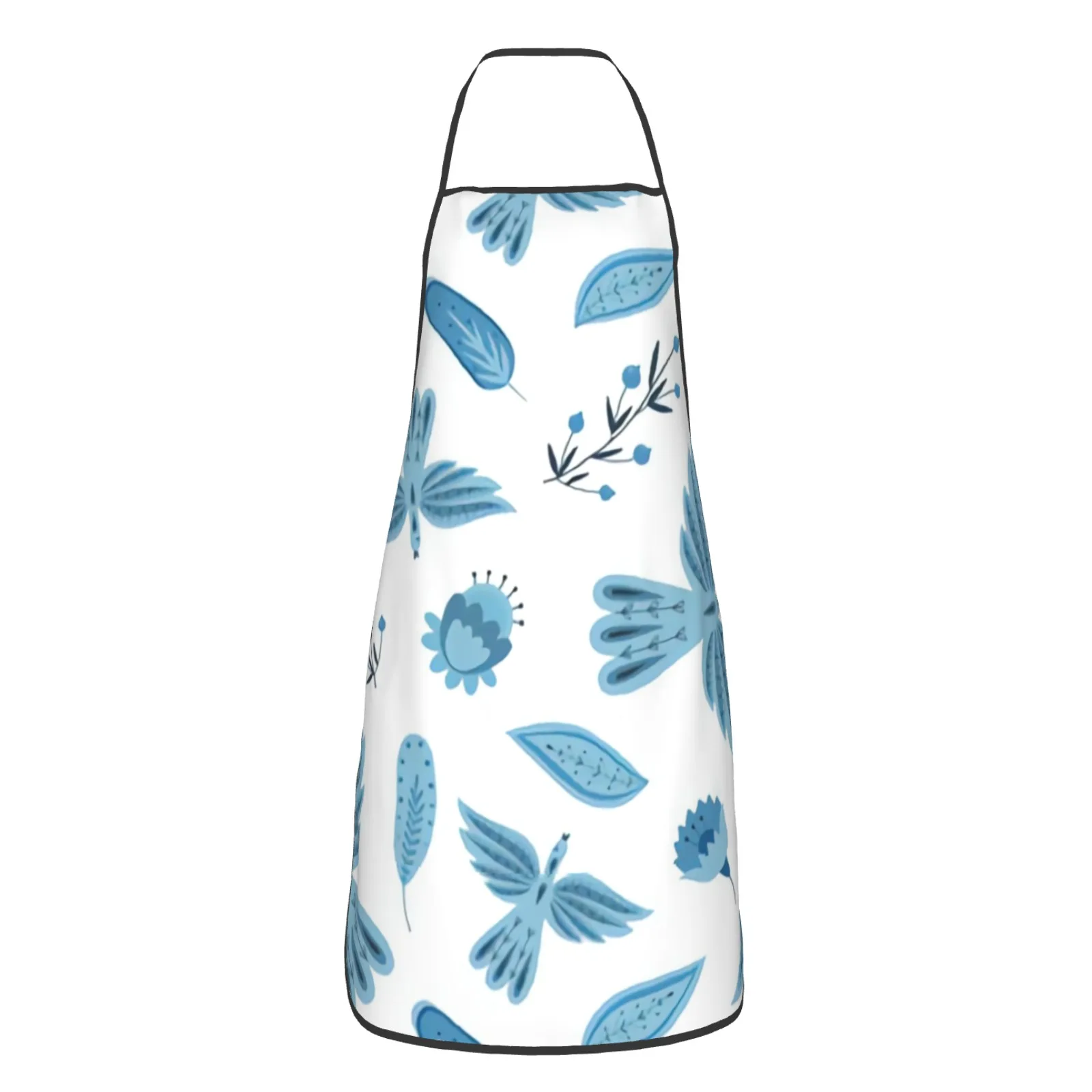 Blue Bird Polyester locking hem Apron Home Cooking Baking Kitchen Flower Apron Colorful Colorful Bird Colorful Bird