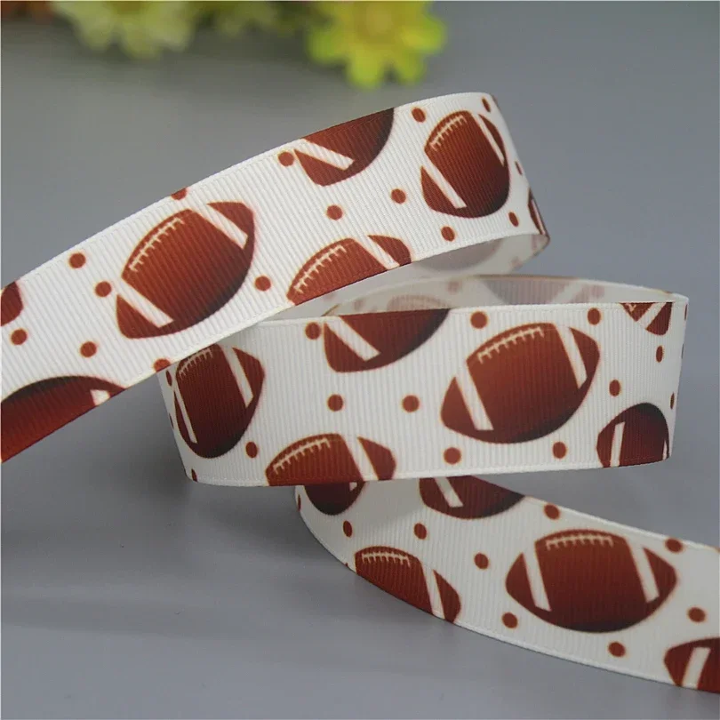 DHK 7/8 \'\'5yards Football Baseball stampato nastro in Grosgrain accessori materiale decorazione collare fai da te cucito artigianale C2597