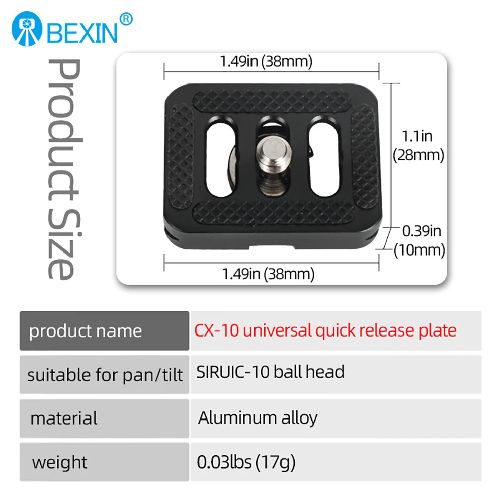 BEXIN Mini Plate Quick Release Plate Tripod Plate Quick Release Camera Plate PU-25 1/4 Screw Mount For Arca Swiss DSLR Camera