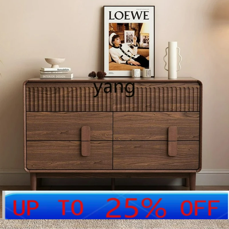 LTT solid wood bedroom large capacity bedside cabinet living room wall six bucket storage cabinet