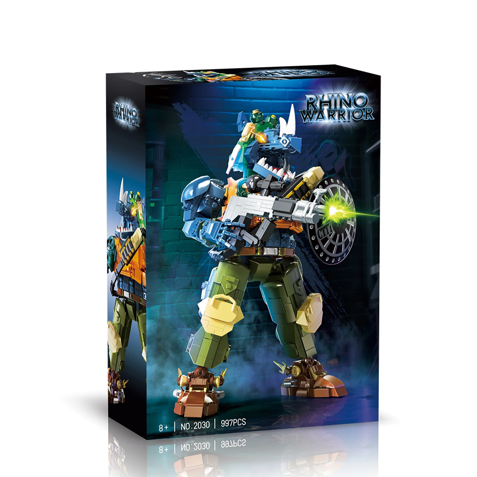 DEKE 2030 997피스 사이버 라이노 워리어 모델 키트 소형 블록 조립 세트