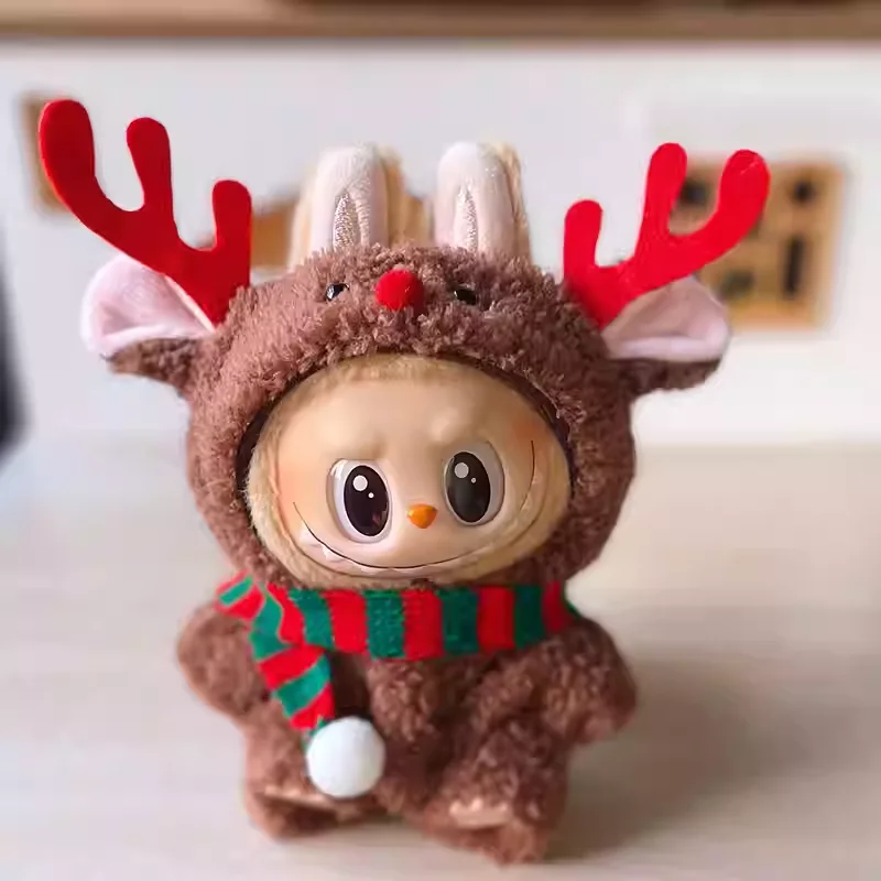 17 سنتيمتر ملابس دمية قطيفة صغيرة الزي اكسسوارات ل Labubu أيدول V1 V2 عيد الميلاد كوكي رجل سترة قبعة الملابس هدية السنة الجديدة #5