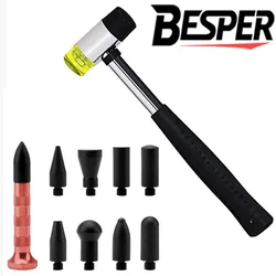DIY Auto Paintless Dent Repair Kit Dent Hammer Metal Tap Down Pen 9 Heads Tips Dent Removal Tools for Car Hail Damage Repair