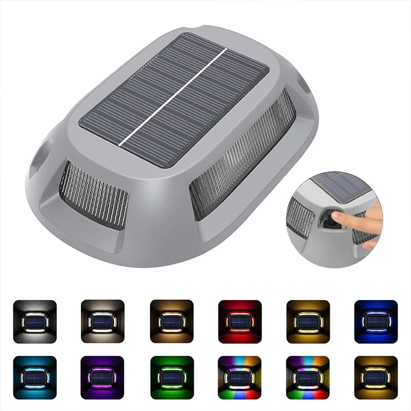 

Солнечный палубный светильник с интеллектуальным датчиком освещенности, алюминиевые светодиодные фонари RGB для сада, двора, лестницы