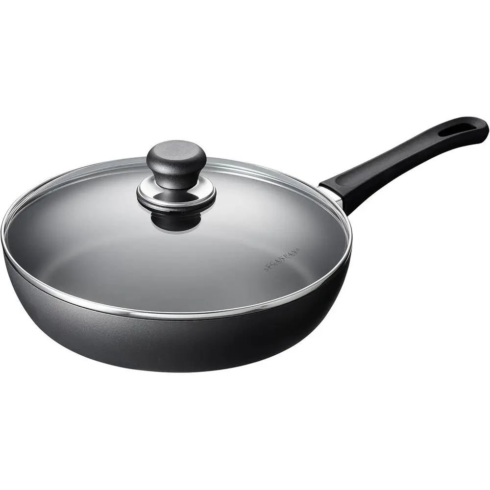 

11-Inch 3.25 Qt. Nonstick Sauté Pan with Lid - Gas & Electric Stove and Metal Utensil Compatible, Oven Safe to 500°F, Dishwasher