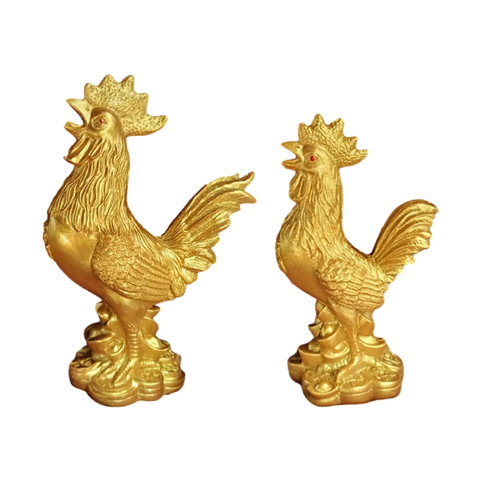 Chicken Figurine, Decorative Crafts Rooster Sculpture for New Year Holiday Hotel