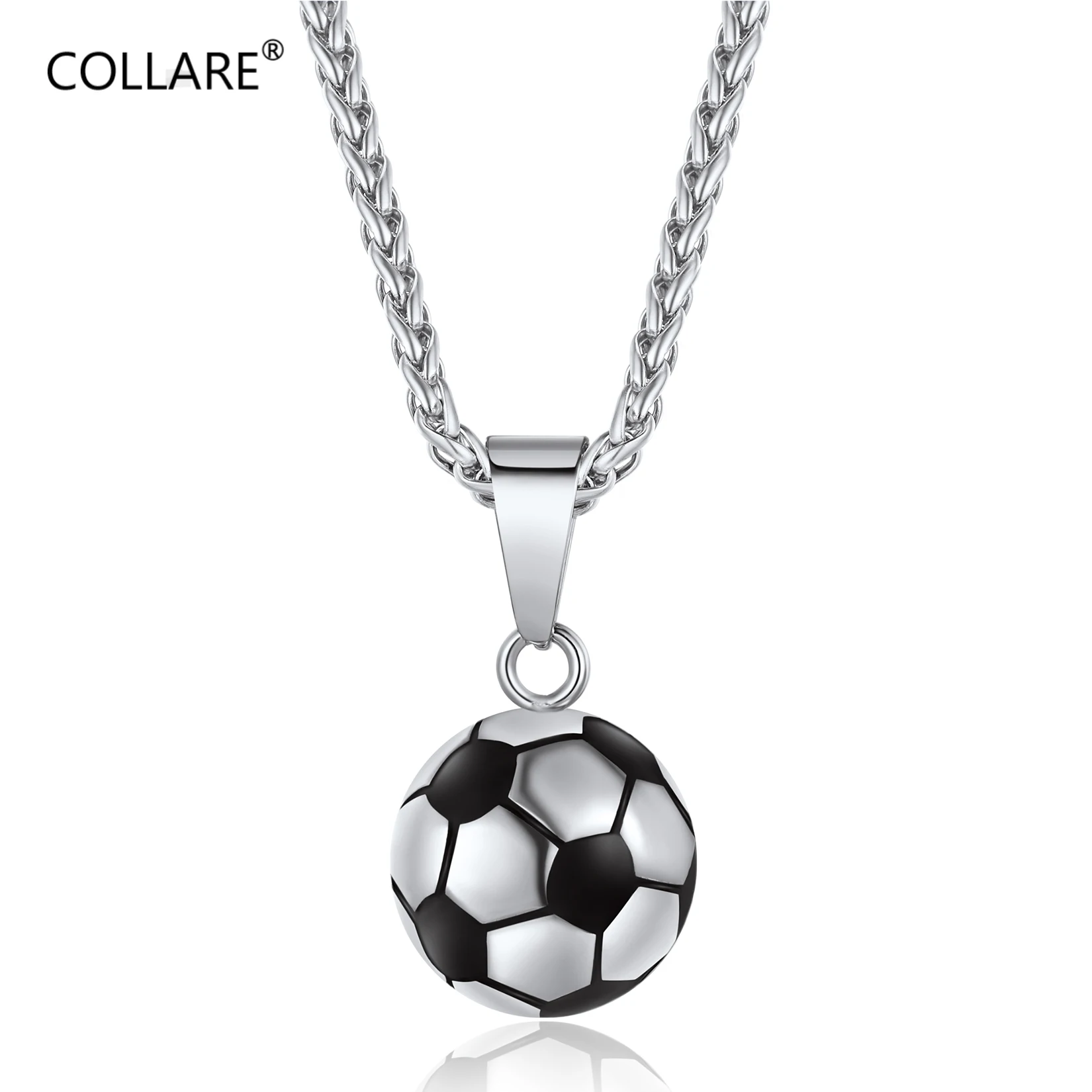 ChainsPro 316L Stainless Steel Oil Dripping Football Pendant Chain Necklace 22 Inch Steel/Gold Color Men Fashion Jewelry N914