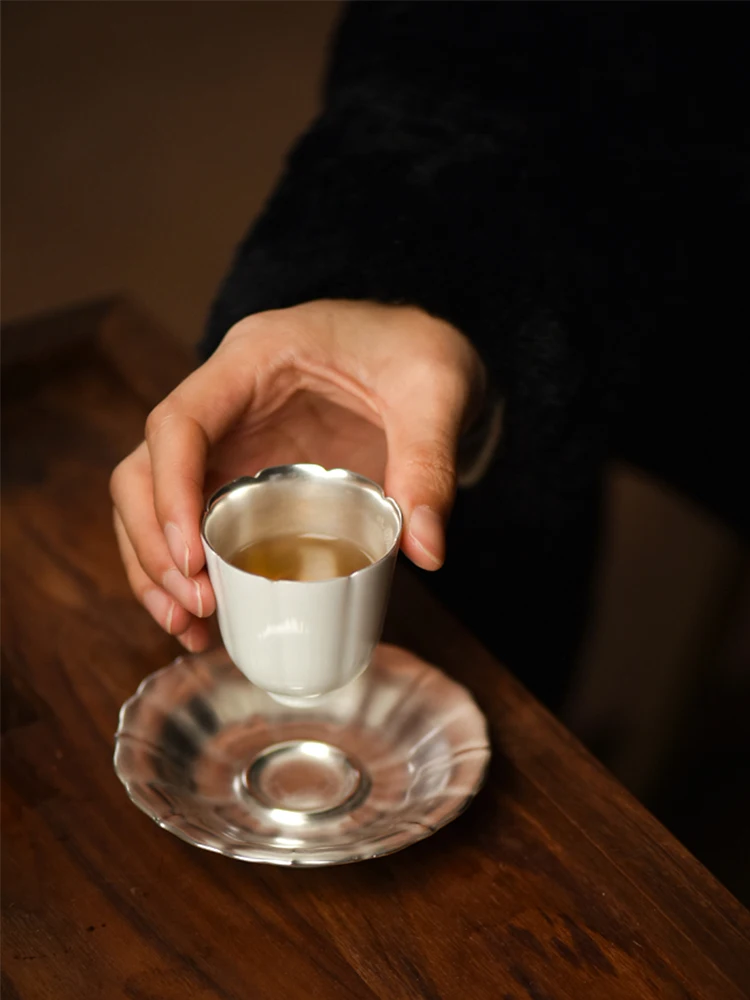 

MuChunTang HuiXue Tea Drinking Cup Inner Wall Silver Glaze Cerc Fine White Porcelain Silver Glaze Tea Cup Ele Sle