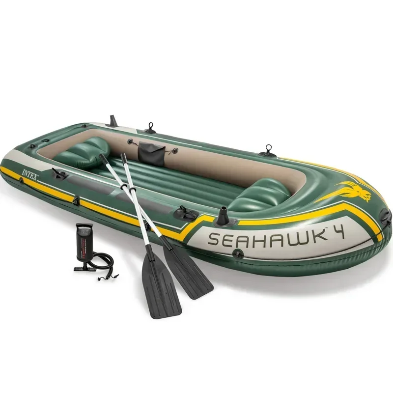 4 Person Inflatable Boat Fishing Raft Accessory Paddle Pump Dinghy 3 Air Chamber Strong Vinyl Water Sport Pvc Boat