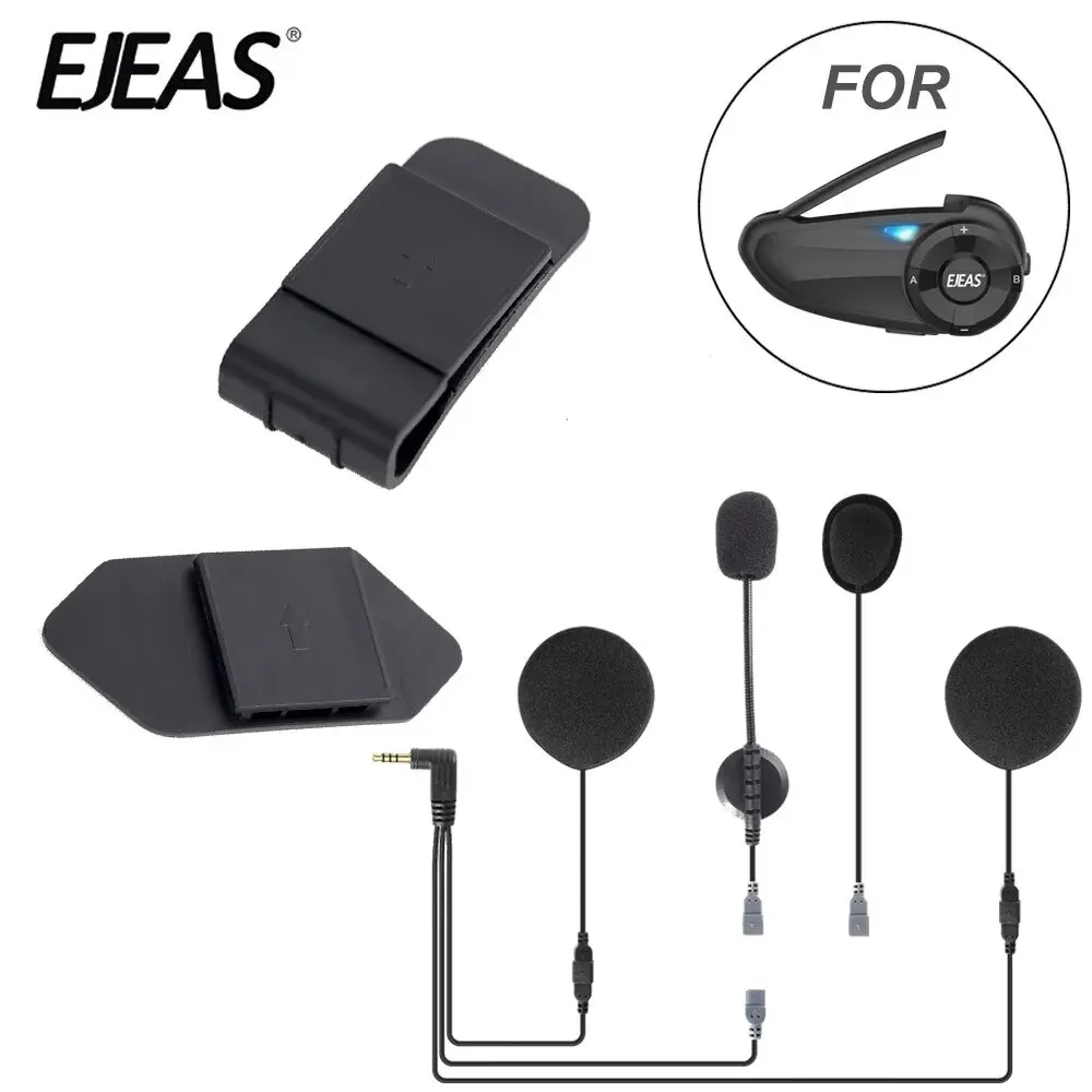 EJEAS Q7 New Mounting Clip Double-Sided Tape Base 2 In1 Earphone 3.5mm Headset for Quick7 Motorcycle Helmet Bluetooth Intercom