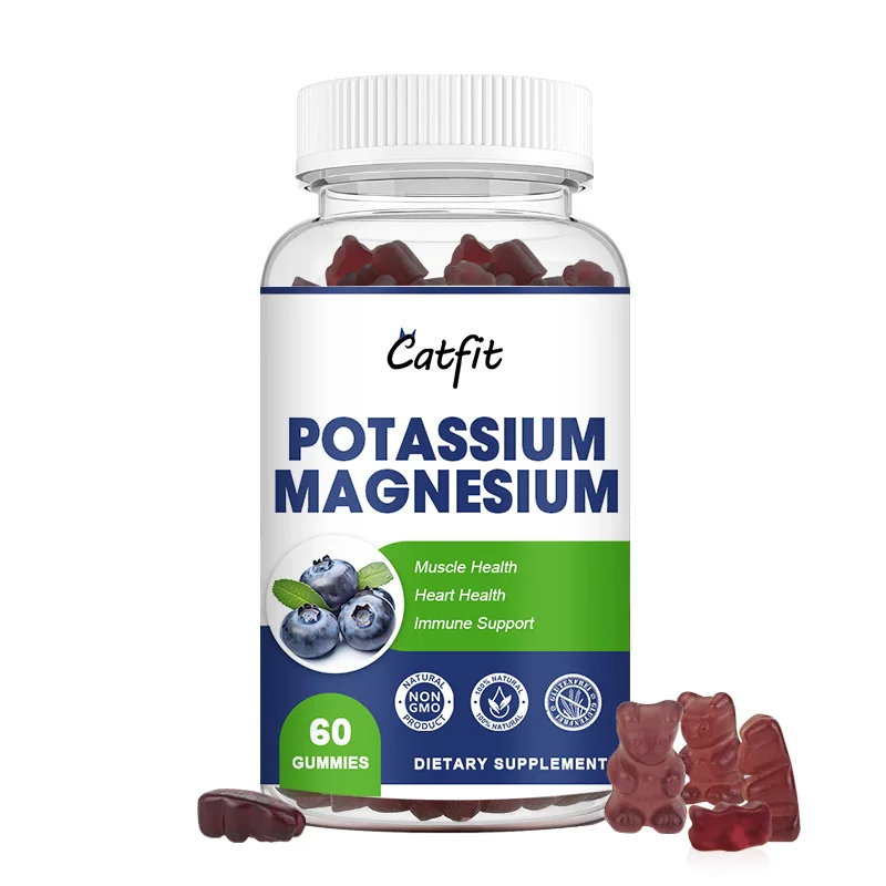 Catfit Potassium Magnesium Capsules Cardiovascular Cellular Immune Health Sleep Quality Electrolyte Balance Muscle Cramps Diet