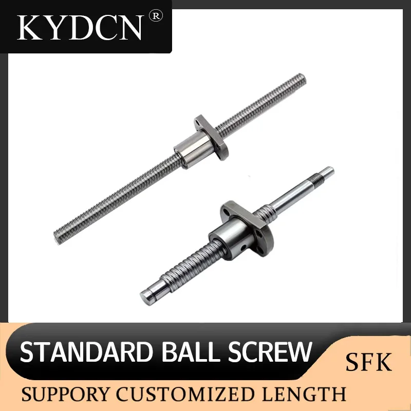 Diameter 12/14mm Ball Screw SFK1202 SFK1402 CNC Miniature Ball Screw 600mm-950mm Micro Ball Screw For CNC 3D Printer End Machine