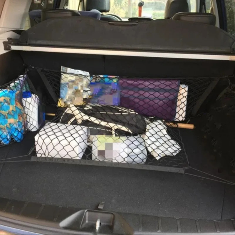 Super Sale Elastic Double-Layer Car Trunk Storage Net 100x60cm Storage Net High-Elasticity Cargo Organizer Net Car Accessories