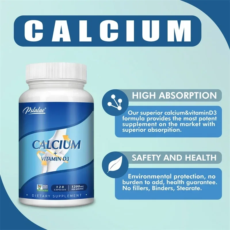 

Calcium + Vitamin D3 Capsules - Promote Bone, Teeth and Skin Health, Support ImmunitySupplements