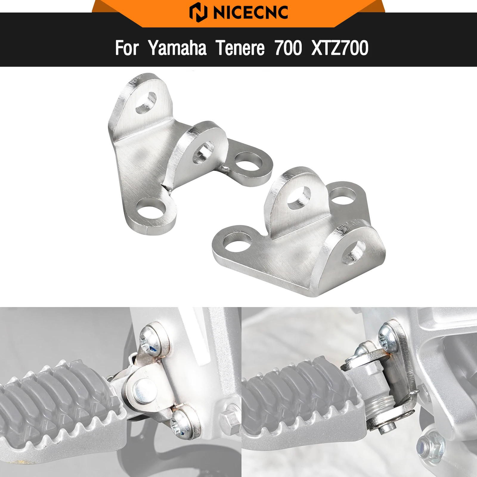 

For Yamaha Tenere 700 XTZ 700 2019-2024 Lowered Footpeg Footrest Bracket T700 Rally Edition 2020-2024 TENERE700 World Raid 2022