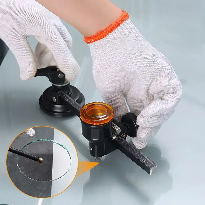 Nieuwe 300-1000Mm Glas Kompas Gauge Cutter Kit Zuignap Glas Snijden Accessoires 360 Graden Glazen Fles Cutter snijgereedschap