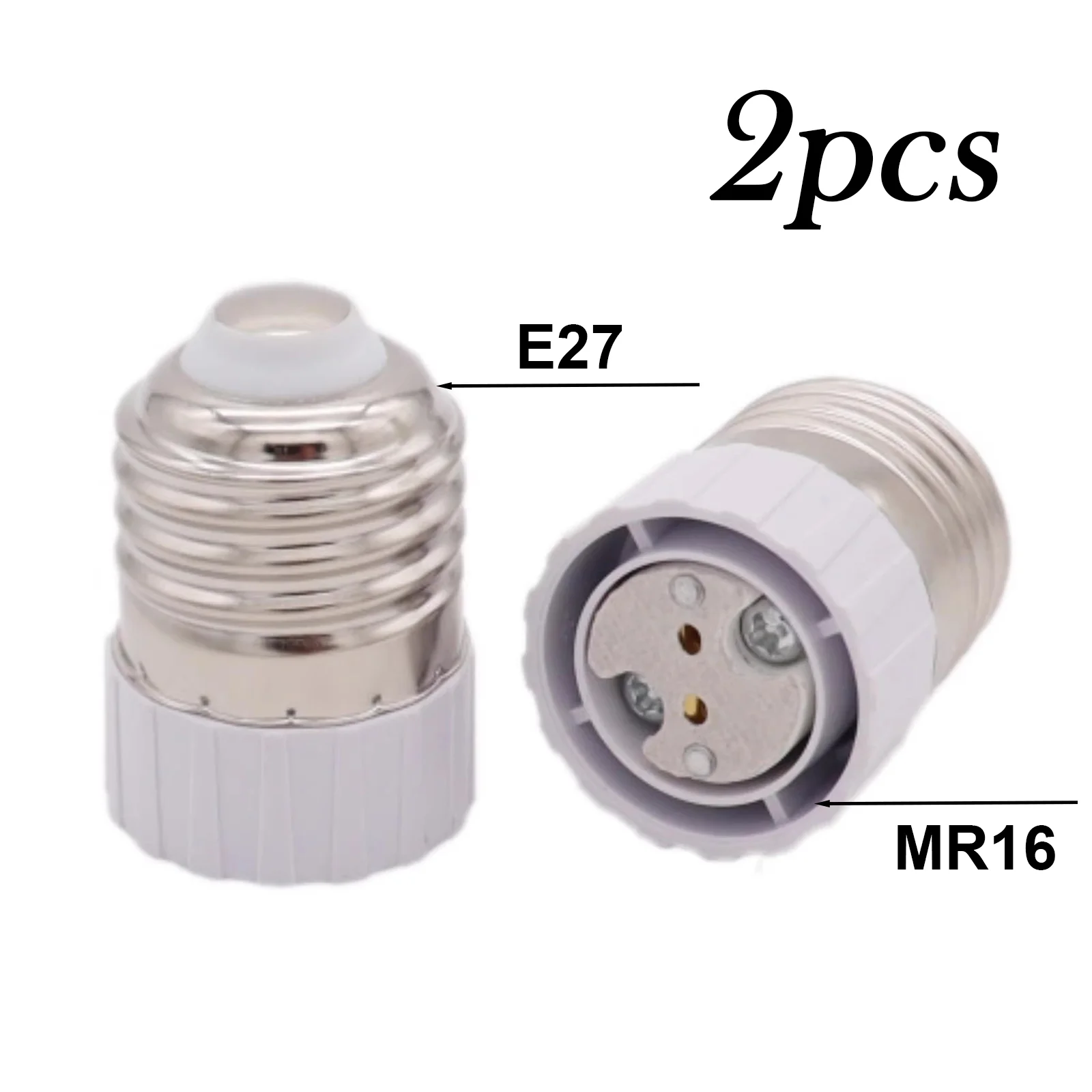 2pcs New E27 to MR16 Light Bulb Socket Adapter - for Halogen LED Spot Lamp Conversion