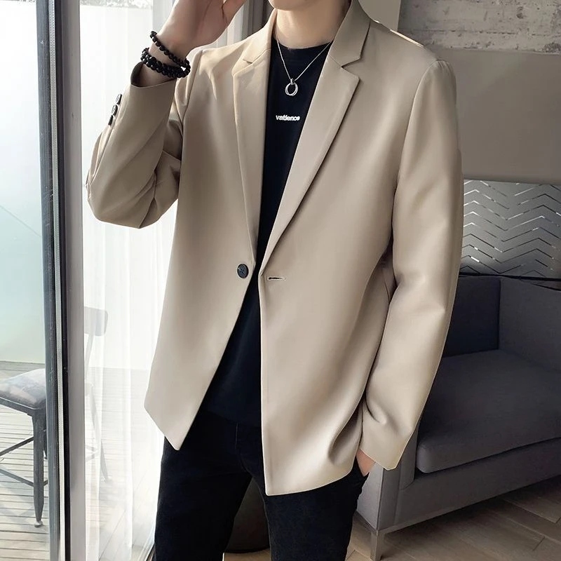 

Man Suits and Blazers Apricot Original Gentleman Clothes Coats Vintage Casual Elegant Fashionable Spring Autumn Jacket for Men