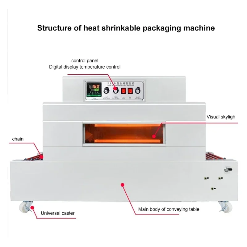 Full automatic heat shrinkable film packaging machine shrinkable film plastic sealing machine 4020