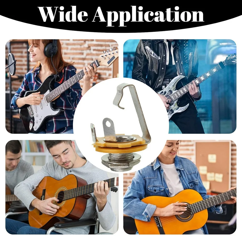 10PCS Electric Guitar Mono Jack Socket 1/4" 6.35mm Input Jack Replacement Parts [AA74-AAA]