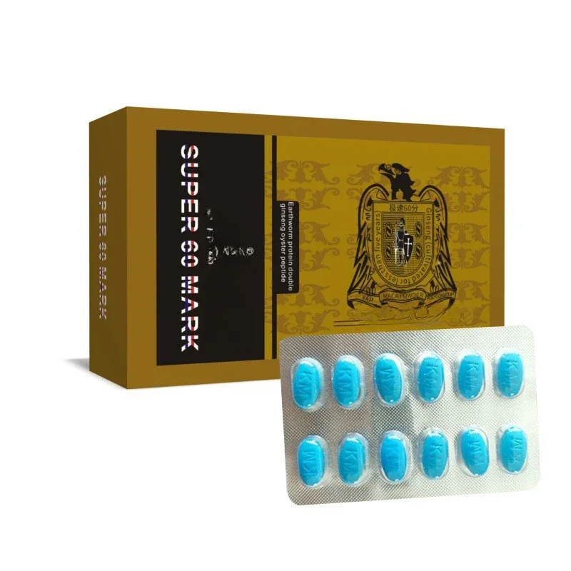 1 Box  12 Blue Tablets Oyster Peptide Tablets Candy Golden Tiger Whip Qili Tablets