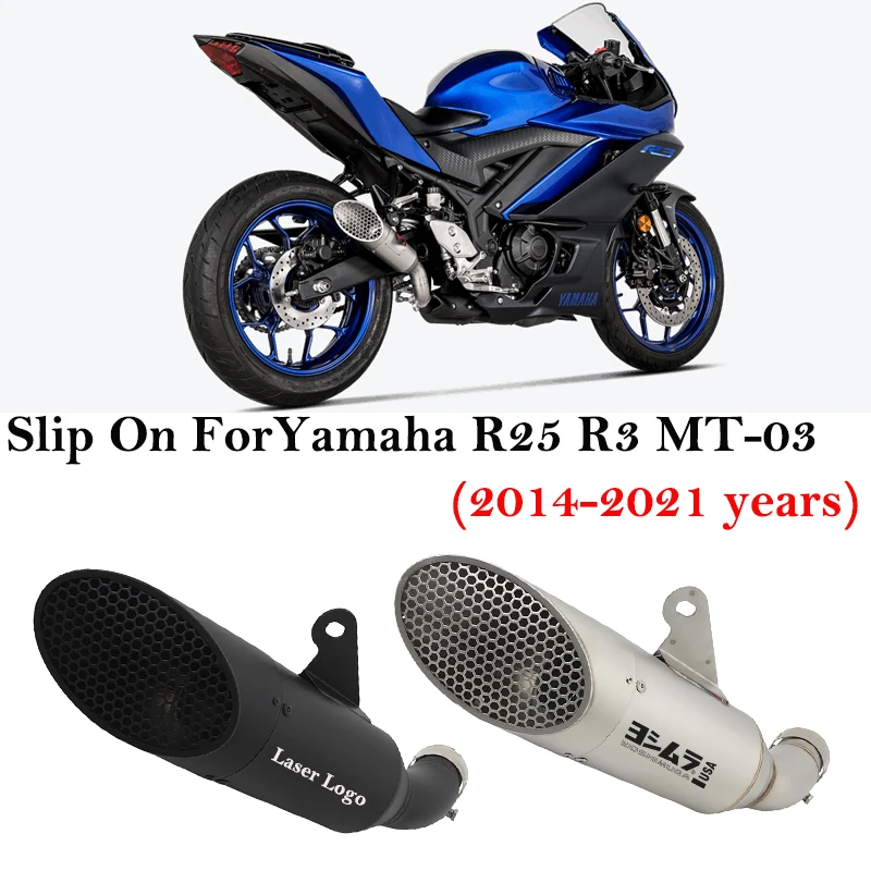 

Slip On For Yamaha R25 R3 YZF MT-03 MT03 2014 - 2021 Motorcycle Exhaust Escape Leak Systems Connection Pipe Muffler Mesh