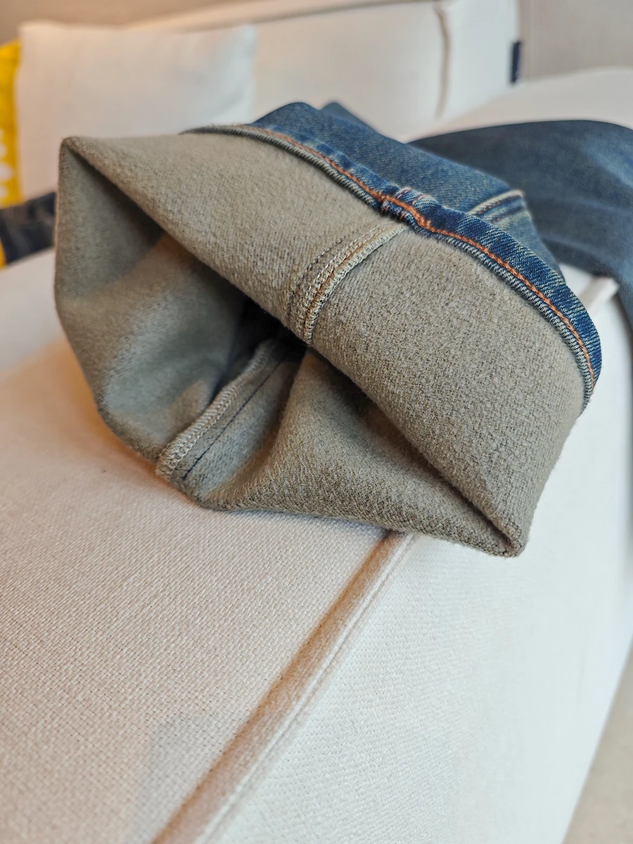 

Retro Flared Jeans Women's Thiened Fce Warm Slimming American High Street Sle Winter Cotton Stretch Denim Jeans