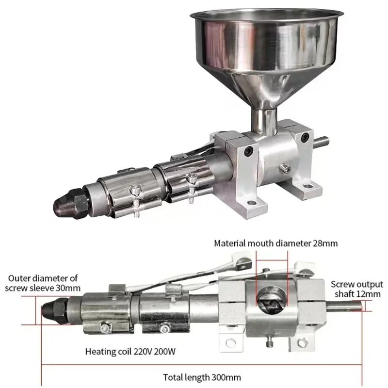 Mini Single Screw Extruder Kit 3D Filament Extrusion Machine Double/Triple Heating Barrel for PP PE 3D Printing Line