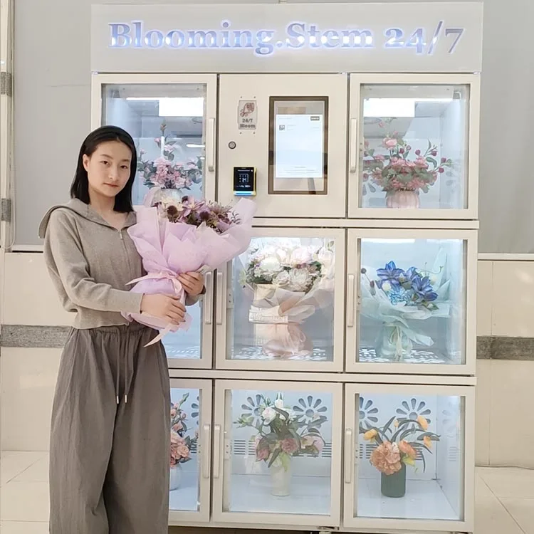 FOODLINE Customized Portable Flower Vending Machine Compact 24H Unattended Cashless QR Code Payment