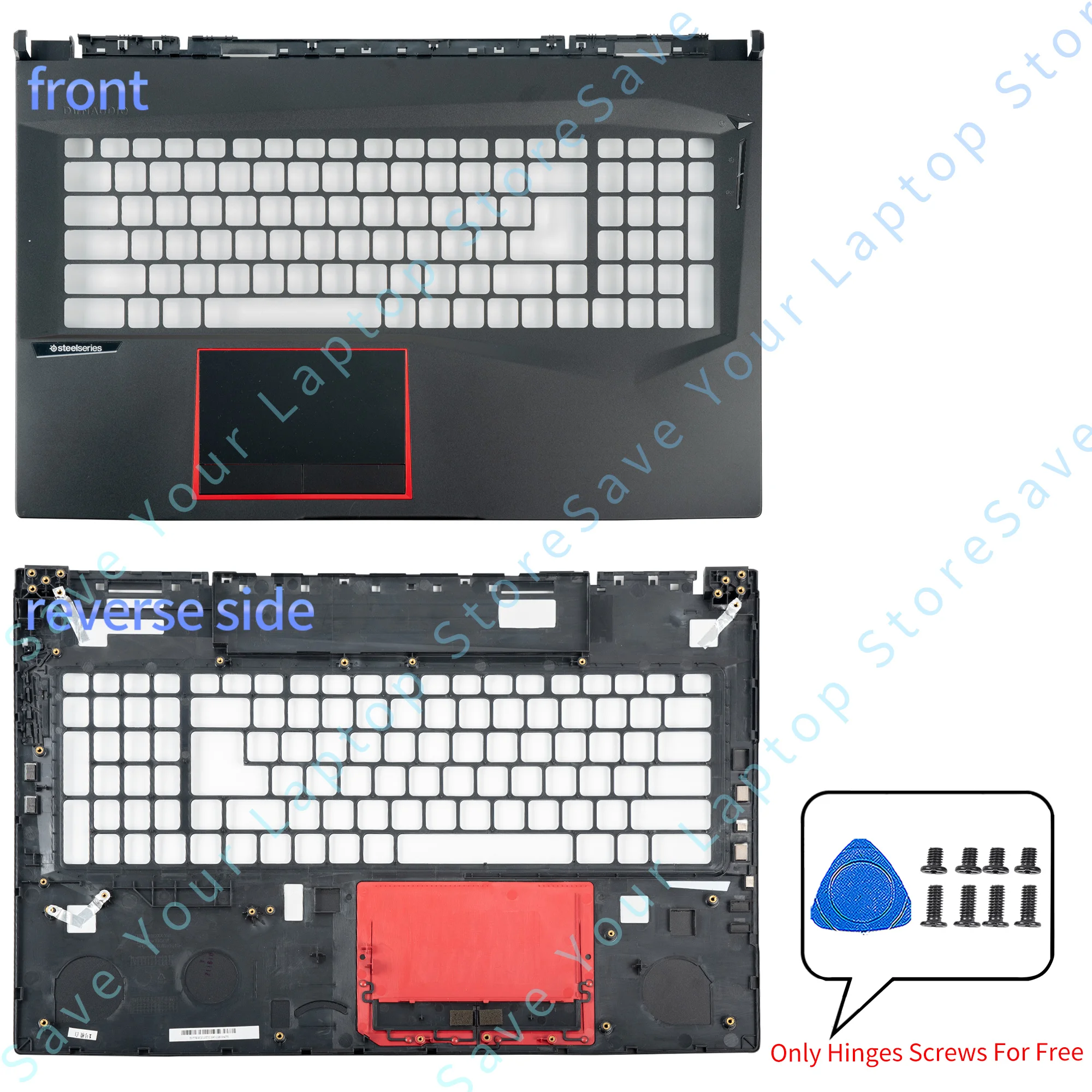 Imagem -04 - Tampa Traseira do Lcd para o Portátil Moldura Dianteira Palmrest Parte Inferior Peças do Portátil Substitua Preto 17in Msi Ge75 Raider 8sg 8re 9sc 9sd 9se Ms17e2 Novo