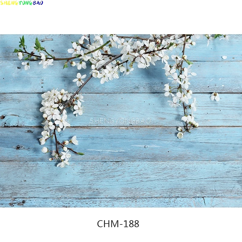 SHENGYONGBAO Vinyl Flower and wood Planks Photography Backdrops Prop Christmas Day Photographic Background Cloth CHM-009 image 3