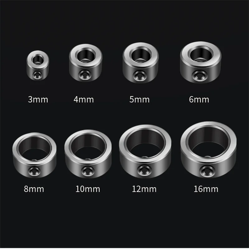 8pcs 3-16mm Woodworking Locator Bit Depth Stop Collars Ring Positioner Wood Drill steel bearing balls screw gun