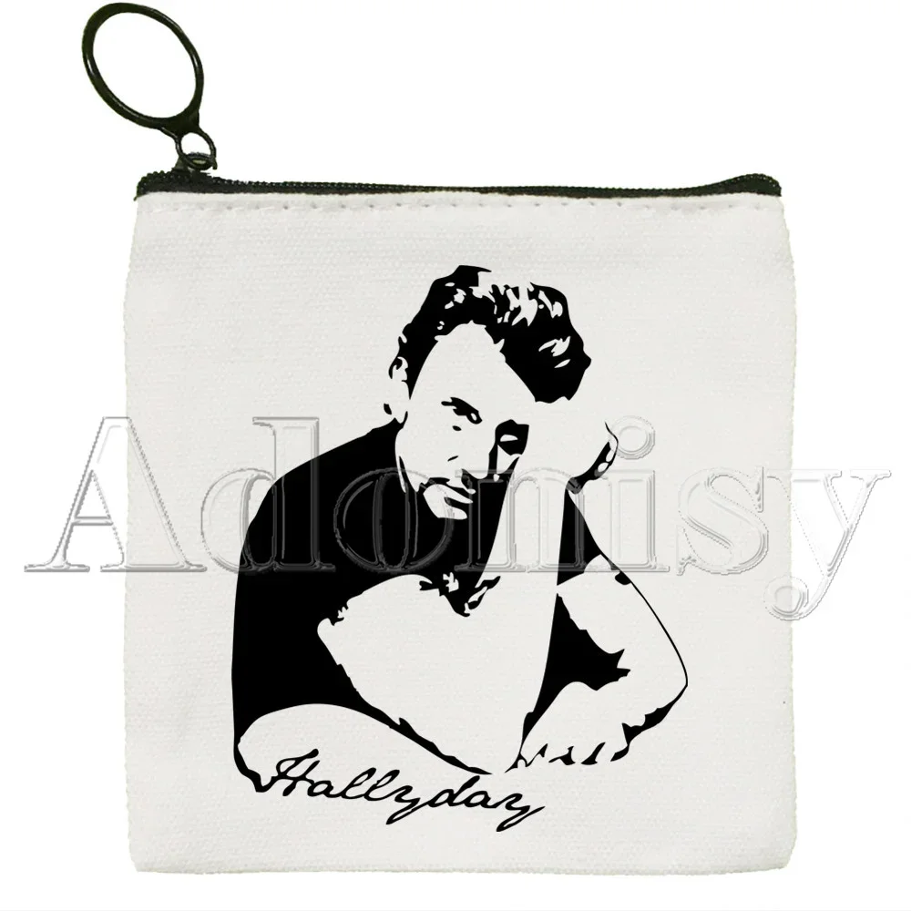 Johnny Hallyday niedlichen einfarbigen Leinwand Geldbörse kleine frische neue Reiß verschluss Schlüssel tasche Hand Geschenk Tasche