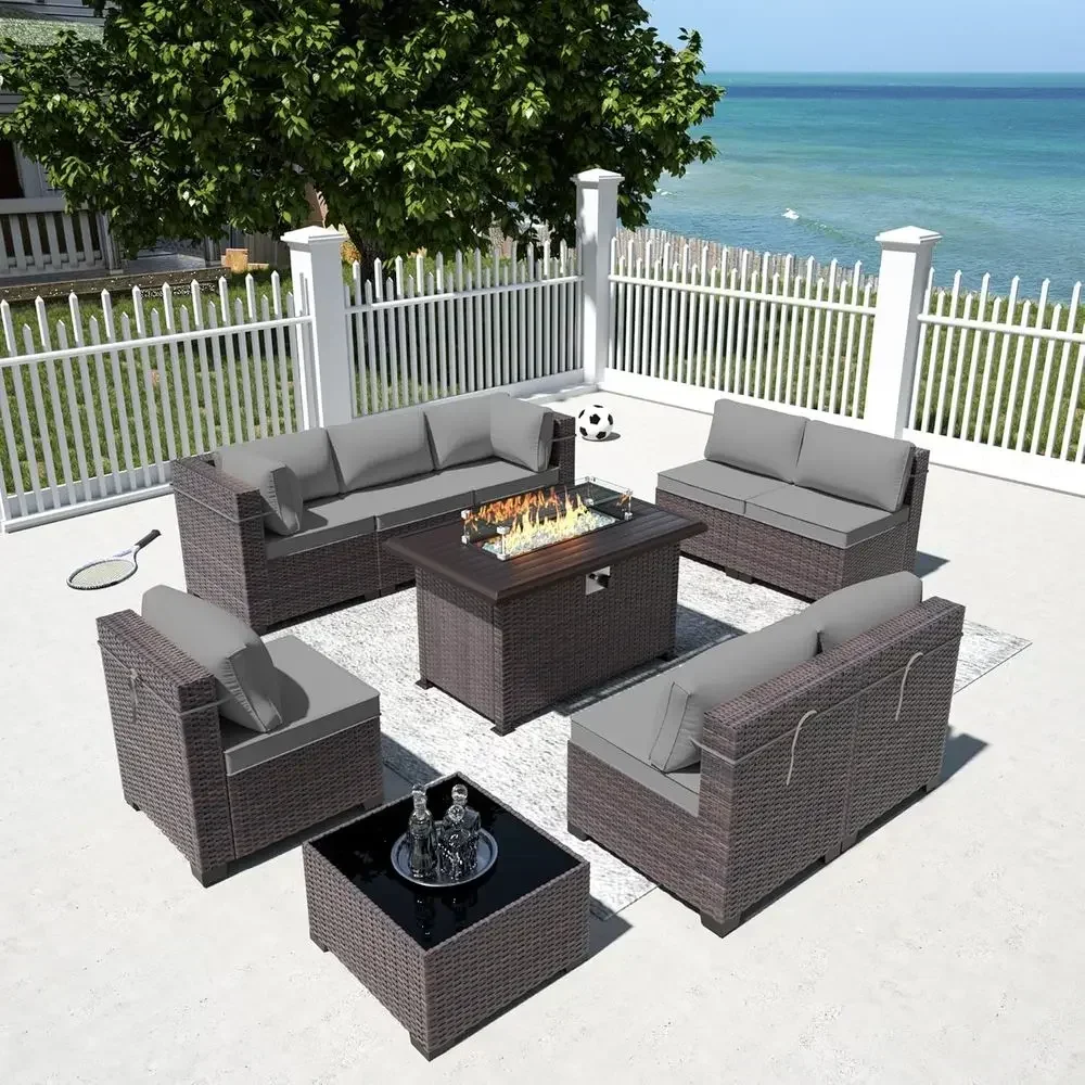 10 Pieces Outdoor Patio urniture Set,Outdoor Sectional urniture with 43