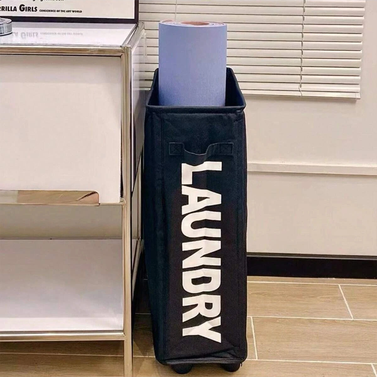 

Японская корзина для грязного белья из ткани Оксфорд в домашнем стиле с функцией хранения коврика для йоги, 1 шт.