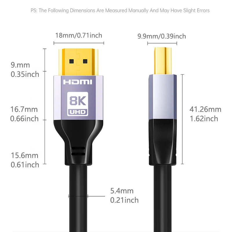 HDMI-Compatible Cable HDMI 2.1 Ultra HD Cord 8K 60Hz 4K 120Hz 48Gbps EARC HDCP HDR for HDTV Laptop Projector PS4 PS5