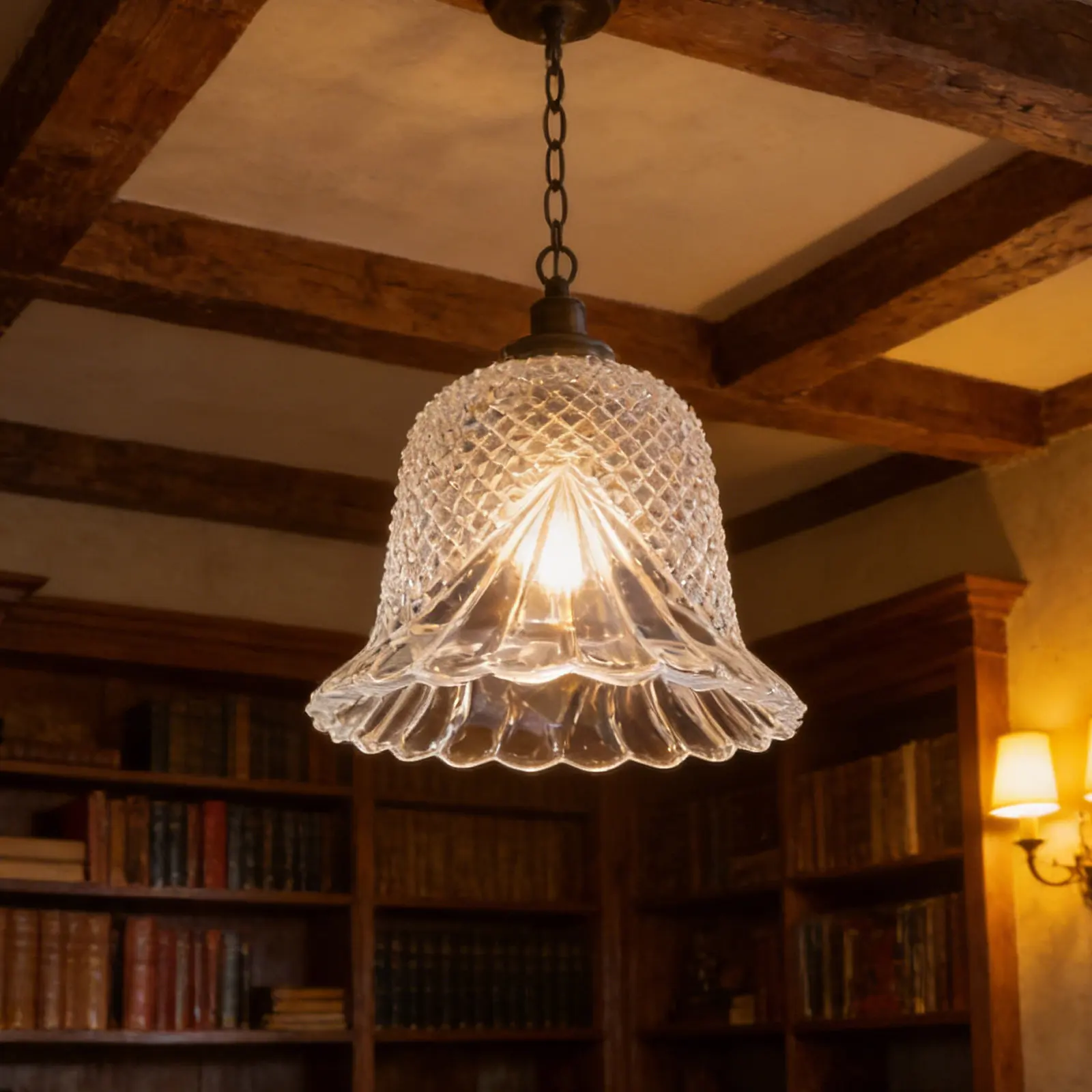 Glass Lampshade Replacement Flower Shape Ceiling Light Cover 3.5cm Fitting Vintage Pendant Lamp Retro Chandelier Lampshade E14