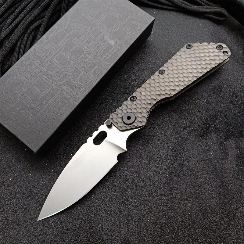 Str SMF folding knife D2 Blade Titanium Alloy Outdoor Camping Survival EDC Tools knifes