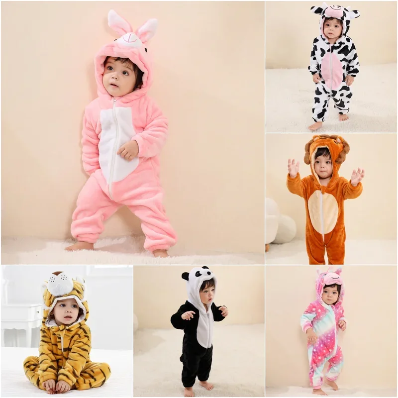 Baby Kigurumi rabbit unicorn cow cartoon romper infant kids animal jumpsuit toddler clothes girls boys cosplay pyjamas costumes