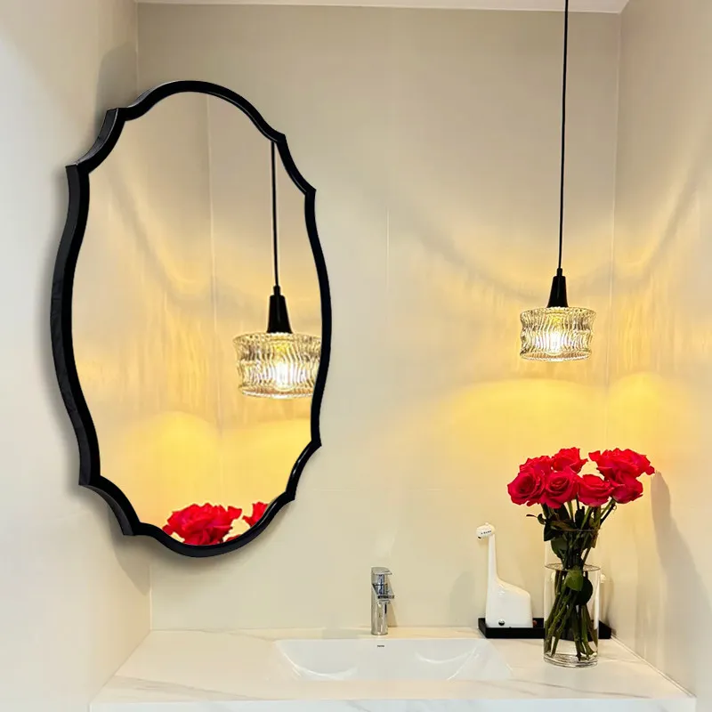 Badezimmer-Dekorationsspiegel, nordischer Make-up-Spiegel, ästhetischer Luxus, koreanischer Stil, unregelmäßiger Spiegel, Schminkspiegel für Mädchen, Espelhos, Heimdekorationen