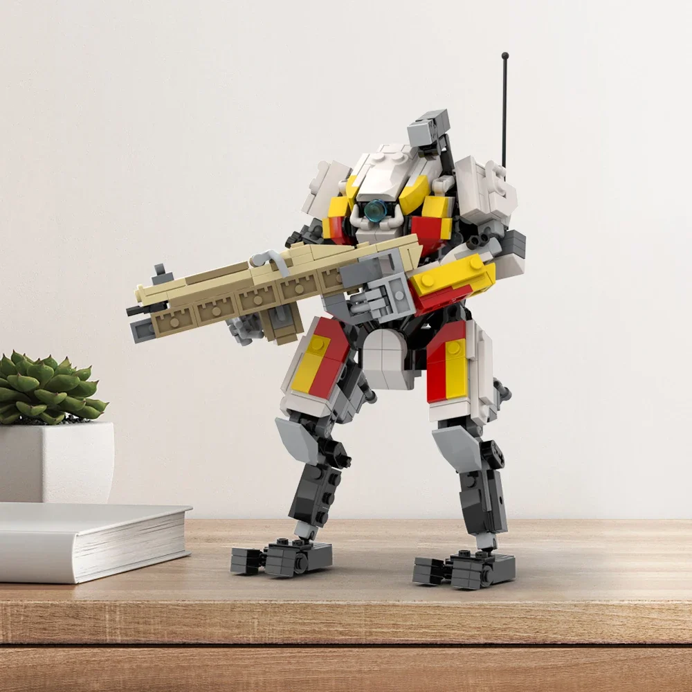 BuildMoc عالية التقنية Mecha Titanfalled 2 لهجة الفئة تيتان اللبنات المسلحة روبوت الحيوان الطوب لعبة لعب هدايا عيد ميلاد الاطفال